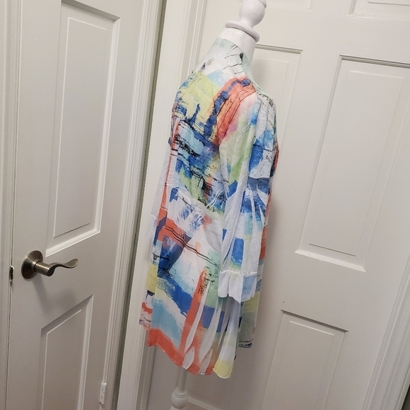 Impulse California Art Deco Lightweight Open Front Cardigan Size Medium - Picture 2 of 8